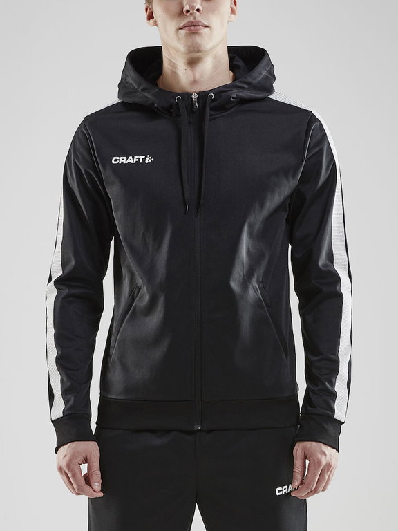 Craft Kapuzenpullover Hoodie Fullzip Pro Control schwarz/weiss Herren